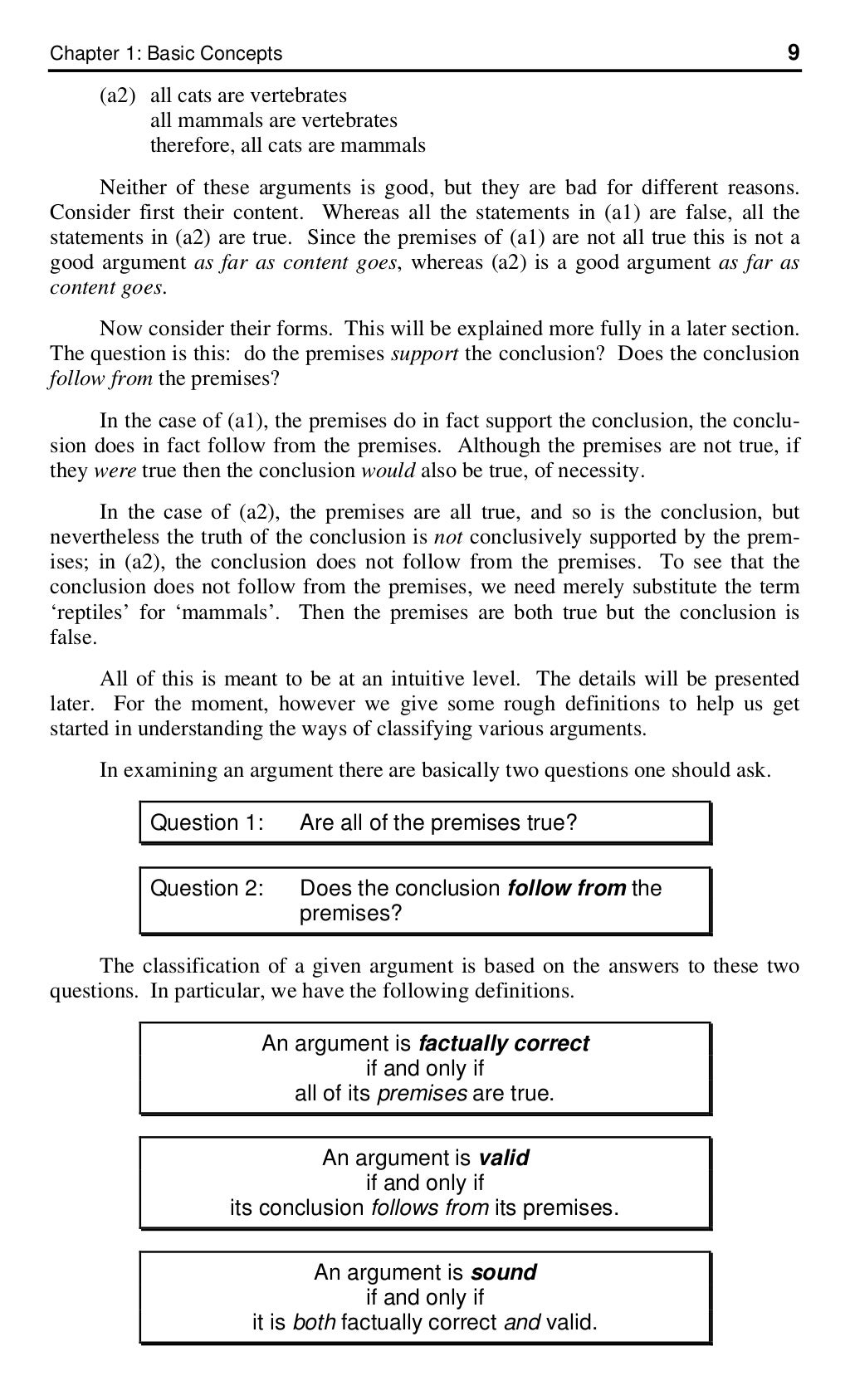 Basic Concepts of Logic