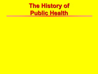 The History of
Public Health
 