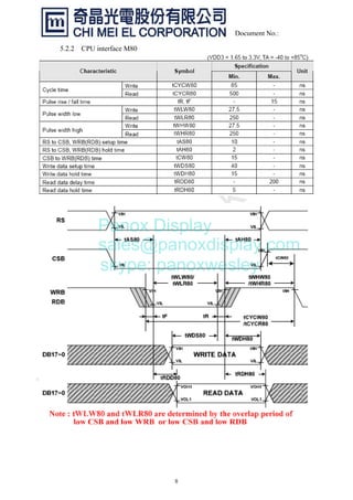 8
Document No.:
5.2.2 CPU interface M80
(
Panox Display
sales@panoxdisplay.com
skype: panoxwesley
 