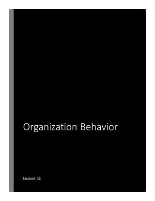 Organization Behavior
Student Id:
 