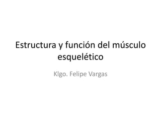 Estructura y función del músculo esquelético Klgo. Felipe Vargas 