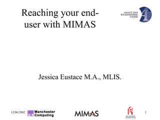 Jessica Eustace M.A., MLIS. 