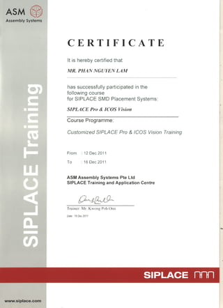 ASM Vision Certificate