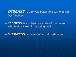 CONCEPT OF DISEASE and Epidemiological Triad | PPT | Diseases and ...