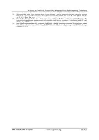 A Survey on Landslide Susceptibility Mapping Using Soft Computing ...