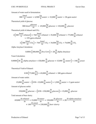 Production of Ethanol by Gavin Chen | PDF