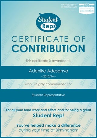 Adenike Adesanya
Student Representative
 