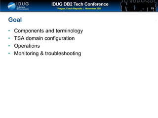 Click to edit Master title style
Goal
• Components and terminology
• TSA domain configuration
• Operations
• Monitoring & troubleshooting
19
 