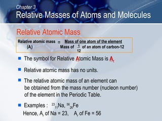 C03 relative masses of atoms and molecules | PPT