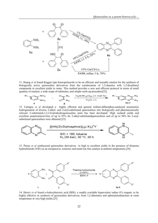 Quinoxaline as a potent heterocyclic moiety | PDF