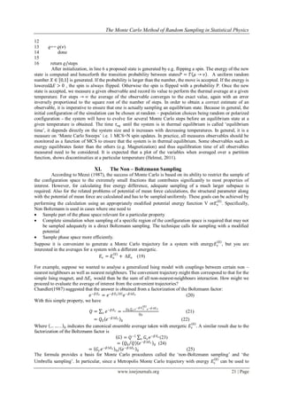 The Monte Carlo Method of Random Sampling in Statistical Physics | PDF ...