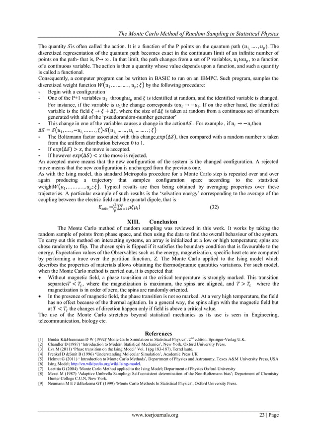 The Monte Carlo Method of Random Sampling in Statistical Physics | PDF ...