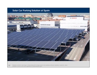 BEBS/SIN | 4/03/2015 | Solar Project | © Bosch Limited 2013. All rights reserved, also regarding any disposal, exploitation, reproduction, editing,
distribution, as well as in the event of applications for industrial property rights.
Solar Car Parking Solution at Spain
18
 