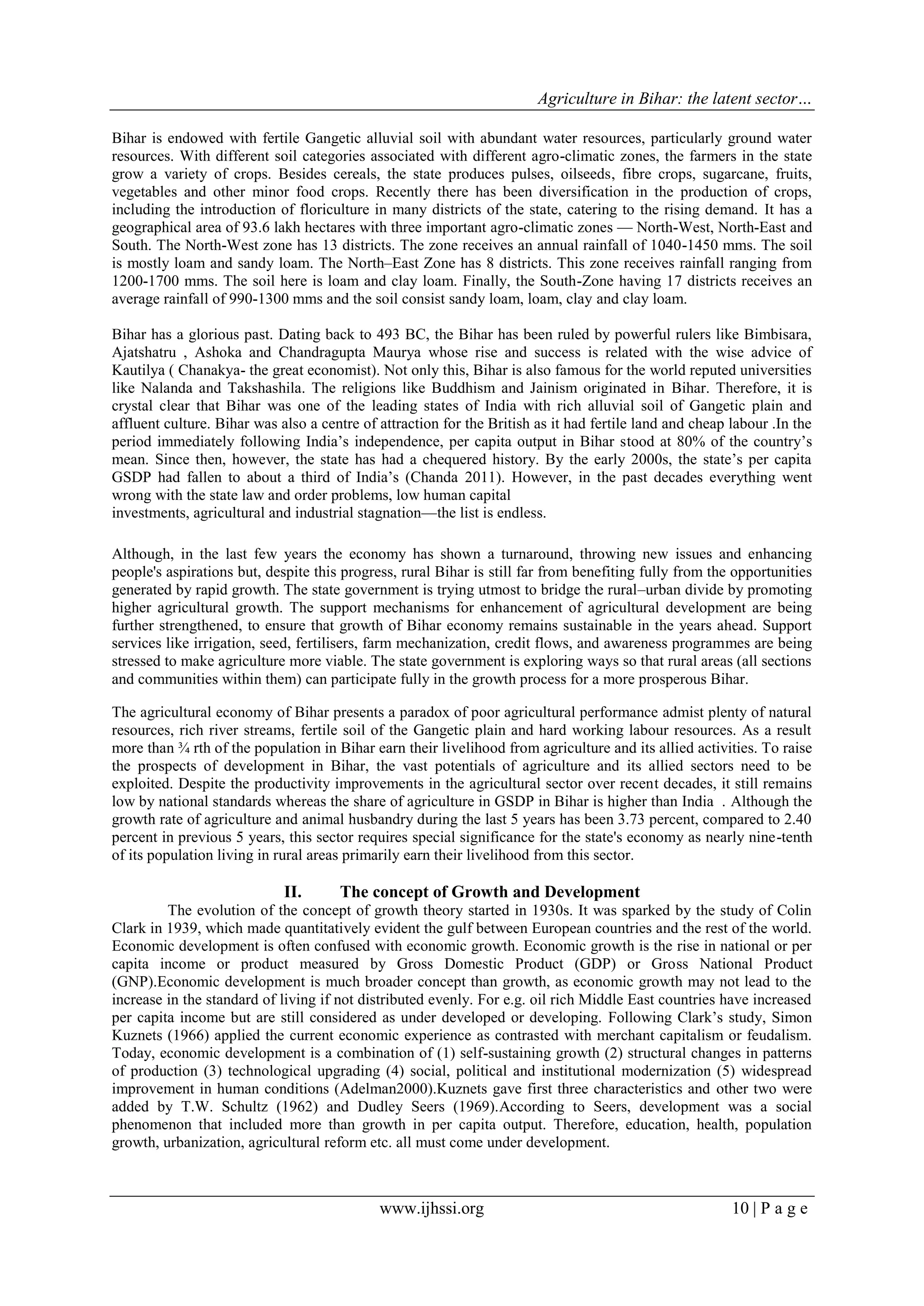 Agriculture In Bihar The Latent Sector Of Development PDF Agriculture In Bihar The Latent Sector Of Development PDF
