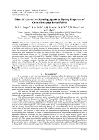 Effect of Alternative Scouring Agents on Dyeing Properties of Cotton ...