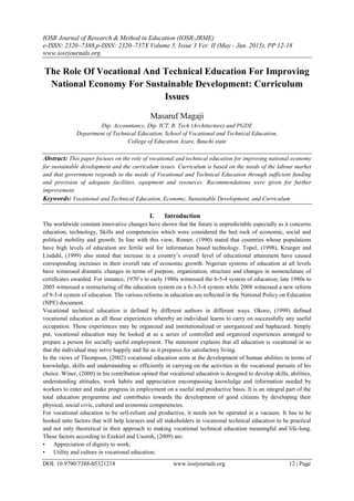 The Role Of Vocational And Technical Education For Improving National ...