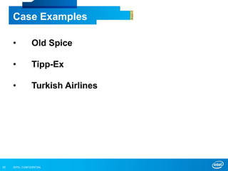 INTEL CONFIDENTIAL20
Case Examples
• Old Spice
• Tipp-Ex
• Turkish Airlines
 