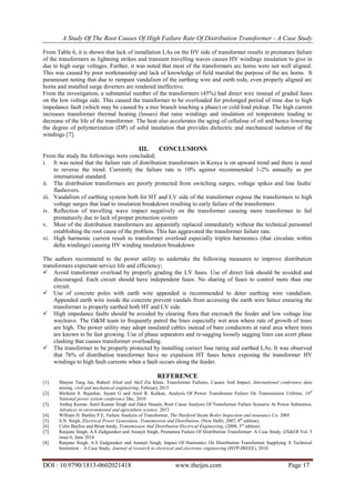 A Study of the Root Causes of High Failure Rate of Distribution ...