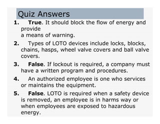LOCKOUT-TAGOUT-SAFETY PRESENTATION-CONTROL OF HAZARDOUS ENERGY | PDF