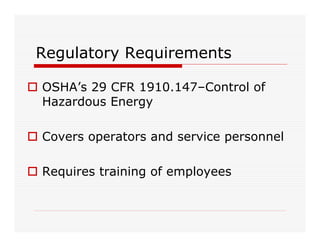LOCKOUT-TAGOUT-SAFETY PRESENTATION-CONTROL OF HAZARDOUS ENERGY | PDF