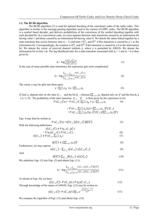 Comparison of Turbo Codes and Low Density Parity Check Codes | PDF