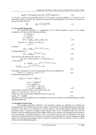 Comparison of Turbo Codes and Low Density Parity Check Codes | PDF