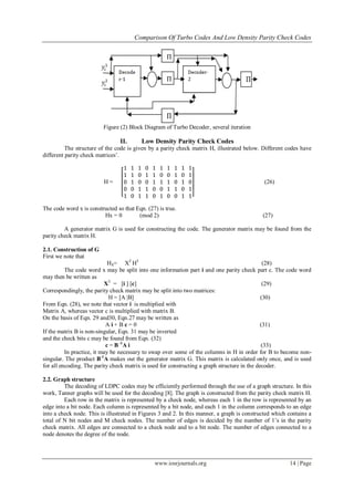 Comparison of Turbo Codes and Low Density Parity Check Codes | PDF