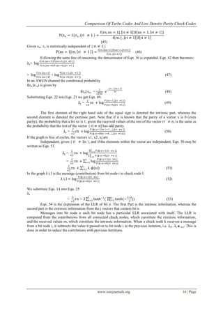 Comparison of Turbo Codes and Low Density Parity Check Codes | PDF