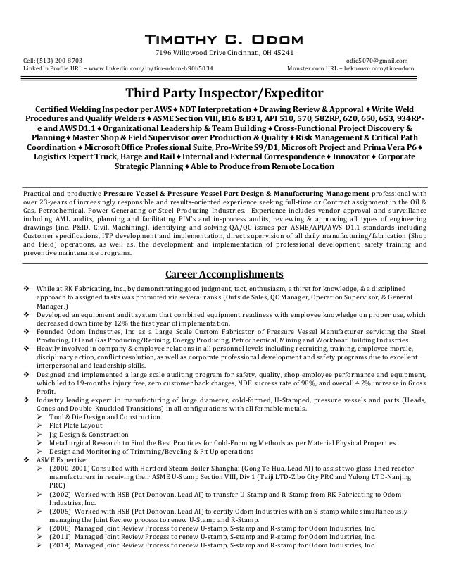 tco tpi expeditor resume rev 01 24 16