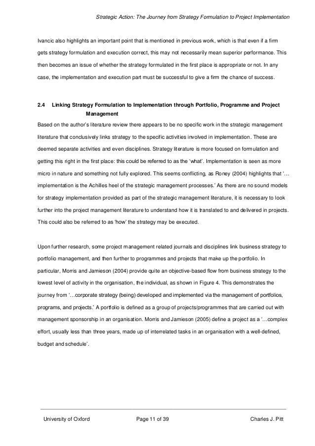 Dissertation on strategy formulation