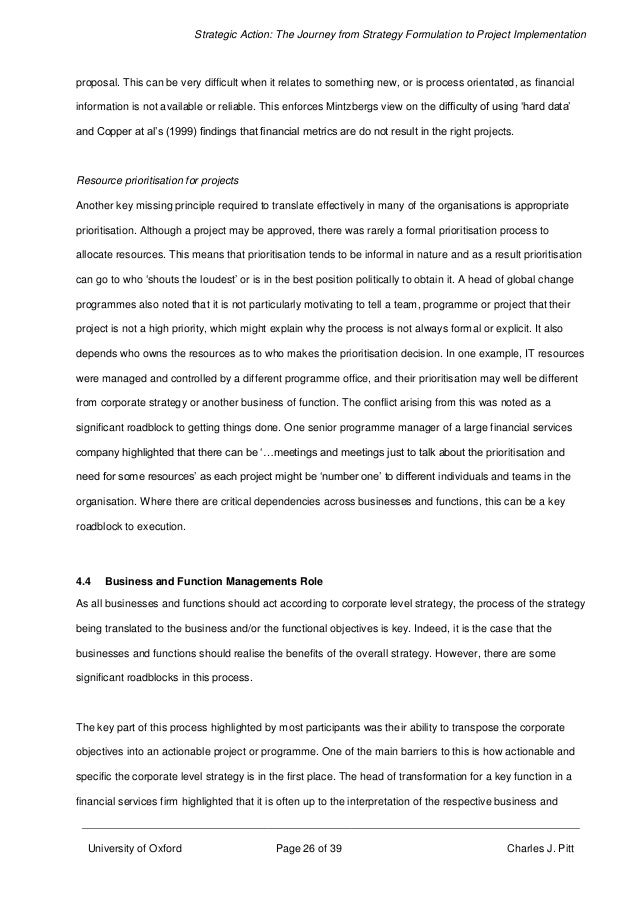 Dissertation strategy formulation