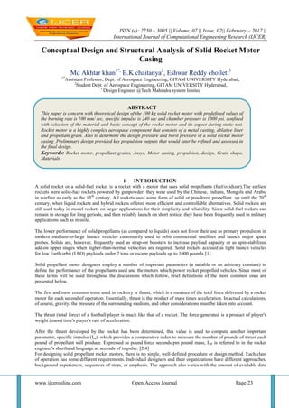 Conceptual Design and Structural Analysis of Solid Rocket Motor Casing ...