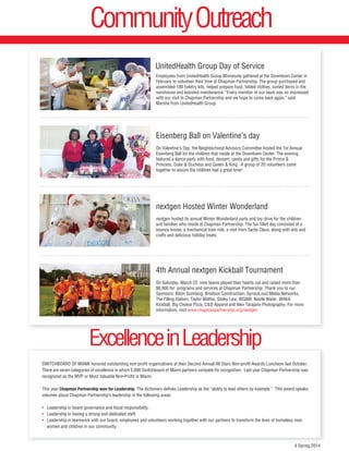 TRAINING AND PLACEMENT
programs headed by two job developers who
have placed nearly 400 residents into full-
time jobs in just the last 12 months, with an
average pay of $10/hour.
s 7ITH THE HELP OF OUR  