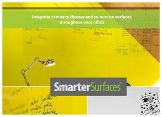 Integrate company themes and colours on surfaces
throughout your office
 