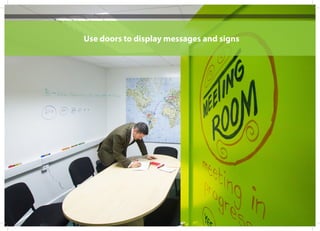 Use doors to display messages and signs
 