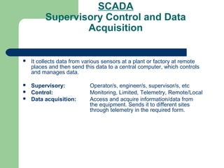 Supervisory Computer NETWORKING, COMMUNICATION SYSTEMS AND SCADA | PPT
