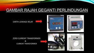 GAMBAR RAJAH GEGANTI PERLINDUNGAN
EARTH LEAKAGE RELAY
ZERO CURRENT TRANSFORMER
&
CURRENT TRANSFORMER
 