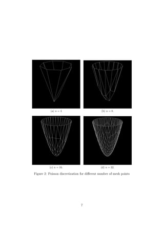 (a) n = 4 (b) n = 8.
(c) n = 16. (d) n = 32.
Figure 2: Poisson discretization for dierent number of mesh points
7
 
