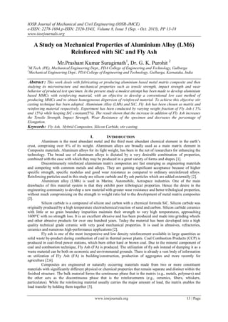 A Study on Mechanical Properties of Aluminium Alloy (LM6) Reinforced ...