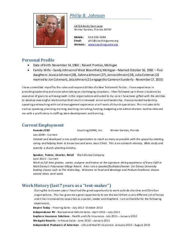 phil johnson pastoral resume philip b johnson 14724 arctic tern lane winter garden florida 34787 mobile 614 - Sample Pastoral Resume phil johnson pastoral resume philip b johnson 14724 arctic tern lane winter garden florida 34787 mobile 614 - Sample Pastoral Resume