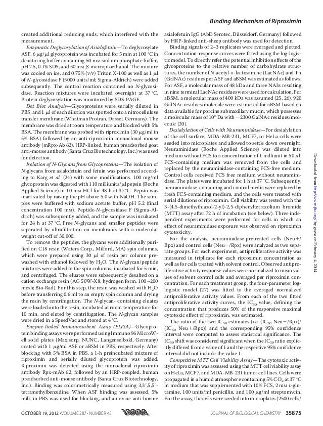 Bayer et al. 2012 Evaluation of Riproximin Binding Properties Reveal