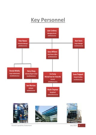 Elcord Capability Statement July 2015 9
Key Personnel
 