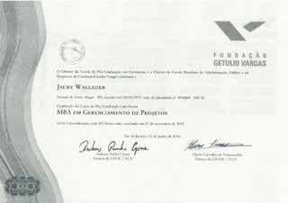 Diploma FGV- Jaury Wallauer