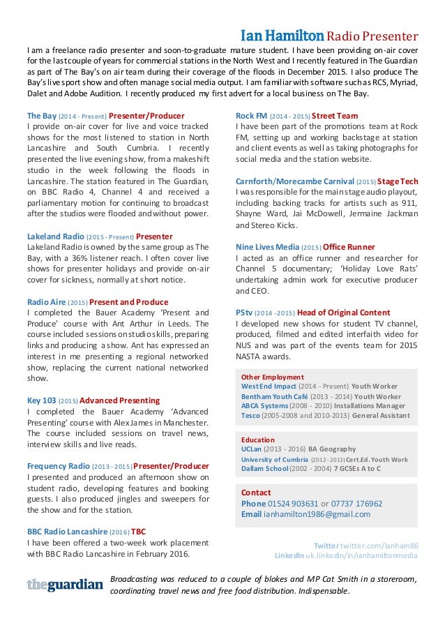 youth work cv