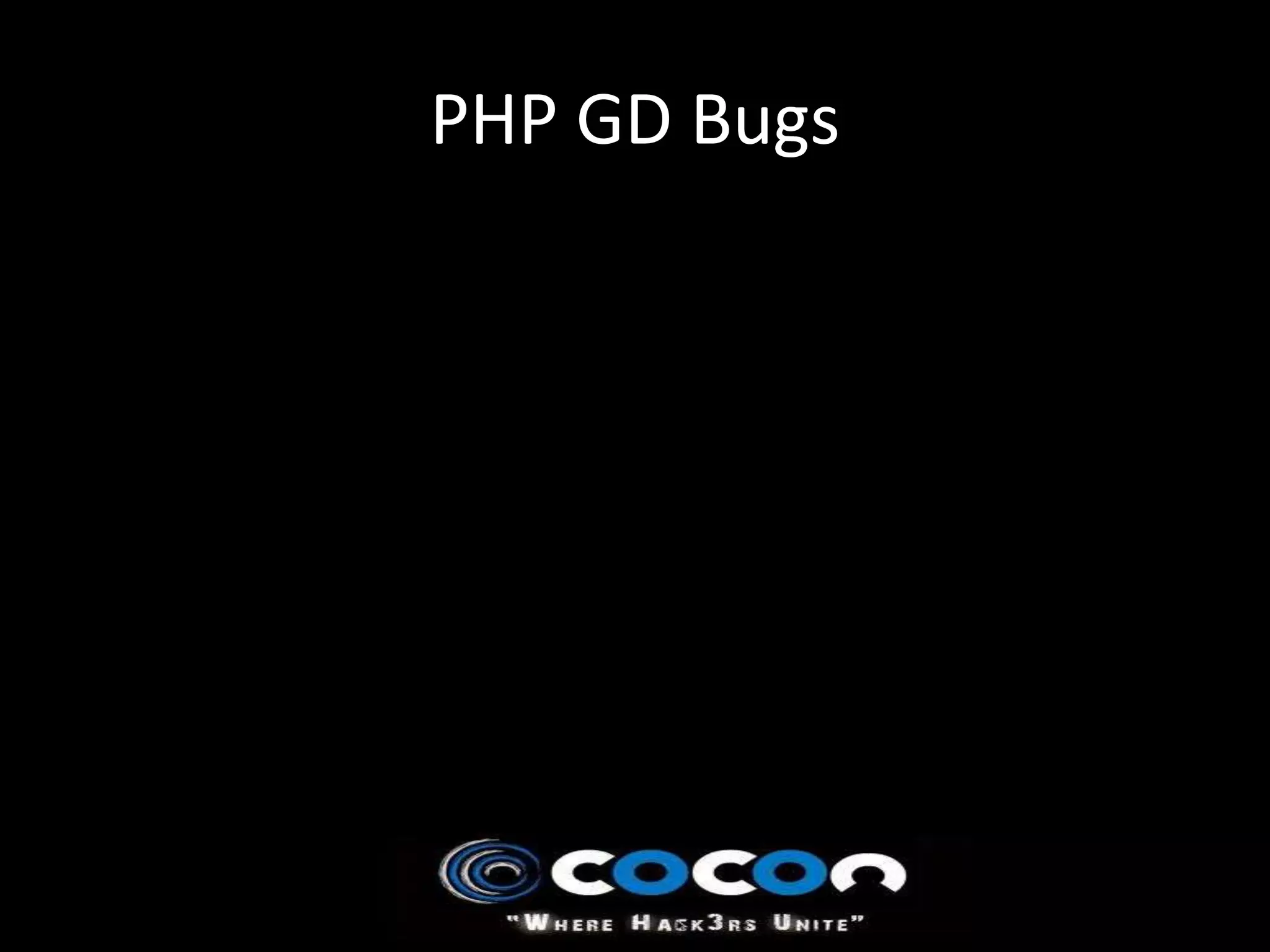 PHP GD Bugs
 