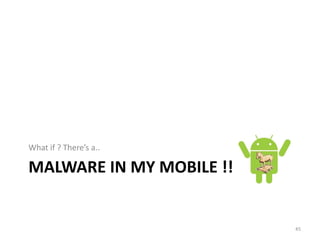 What if ? There’s a..

MALWARE IN MY MOBILE !!


                          45
 