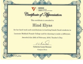 Laureate  Appreciation Certificate