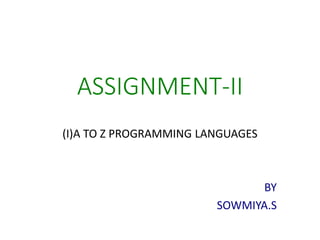 ASSIGNMENT-II(a) | PPT