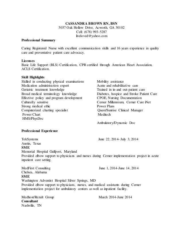 resume rn bsn