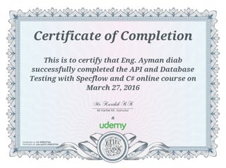 API and Database Testing with Specflow and C# | PDF